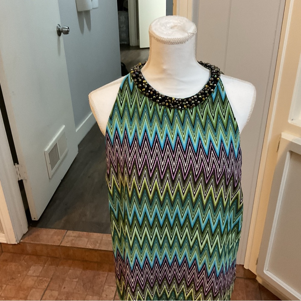 Jennifer Lopez Multicolor Zigzag Pattern Fabric - image 3